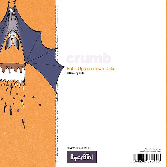 Paper Bird Greetings Card - Bat's Upside-down Cake