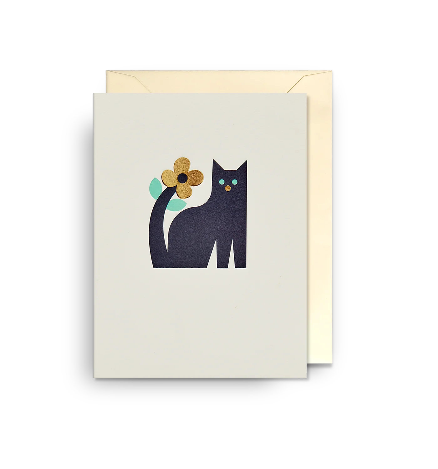 Mini Greetings Card - Black Cat