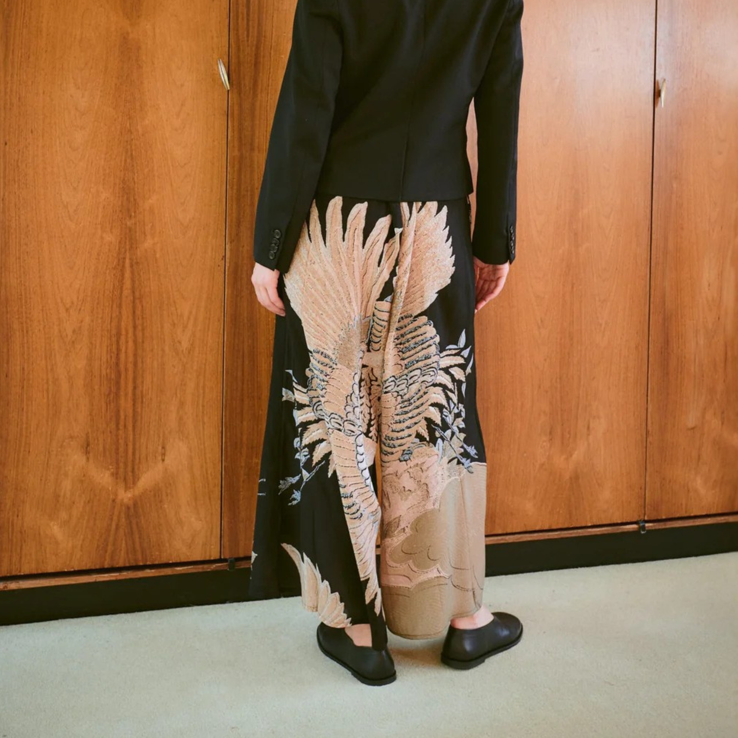 Crepe Palazzo Pants - Crane Black