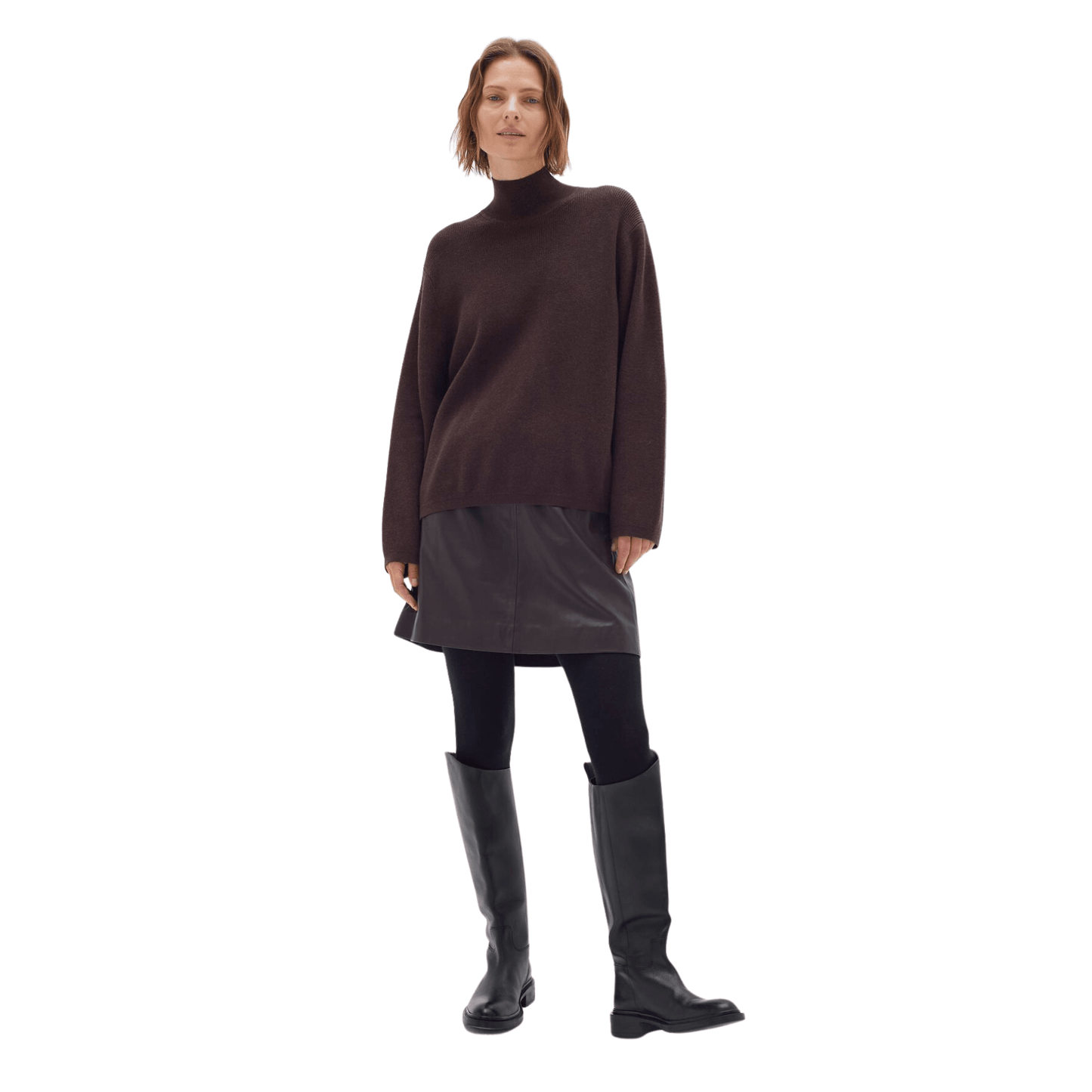 Wook Leather Skirt - Americano