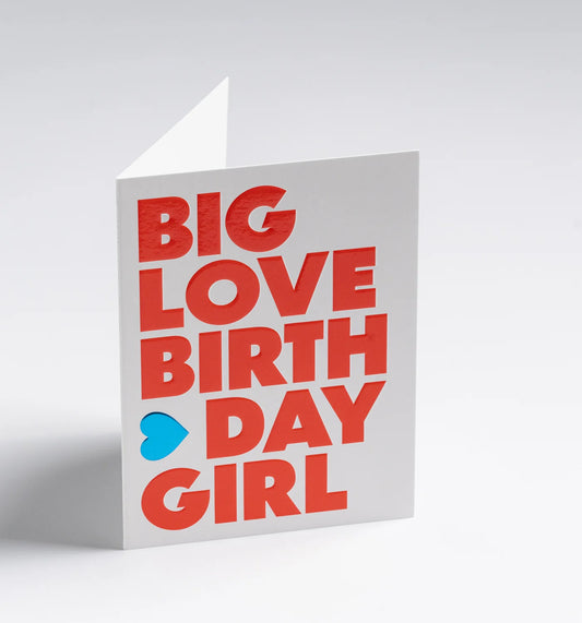 Mini Greetings Card - Big Love Birthday Girl