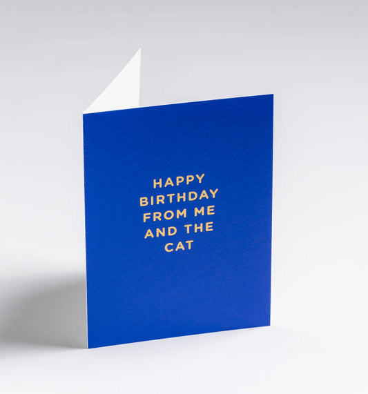 Mini Greetings Card - Happy Birthday From Me and the Cat
