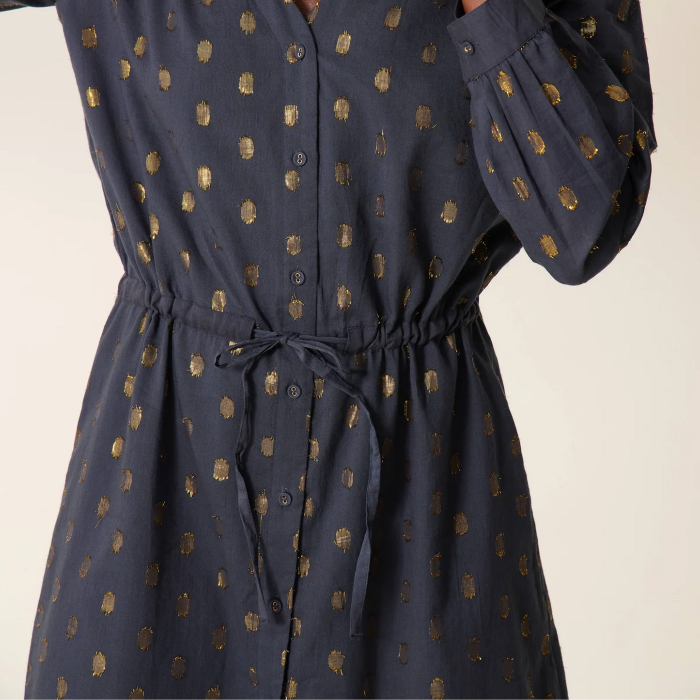 Remedy Dress - Metallic Gold Dots