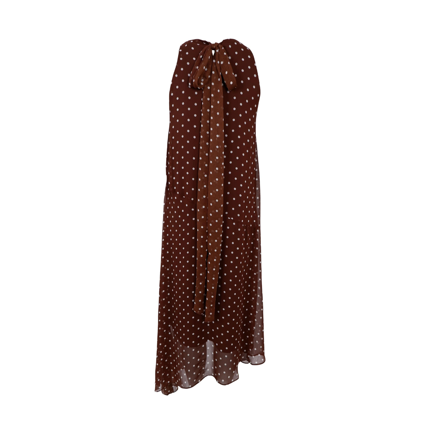Vivian Chiffon Dress - Espresso Polka Dot