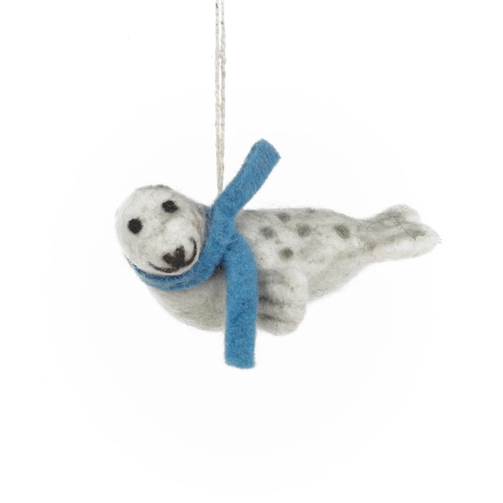 Hanging Felt Decoration - Seal with Scarf