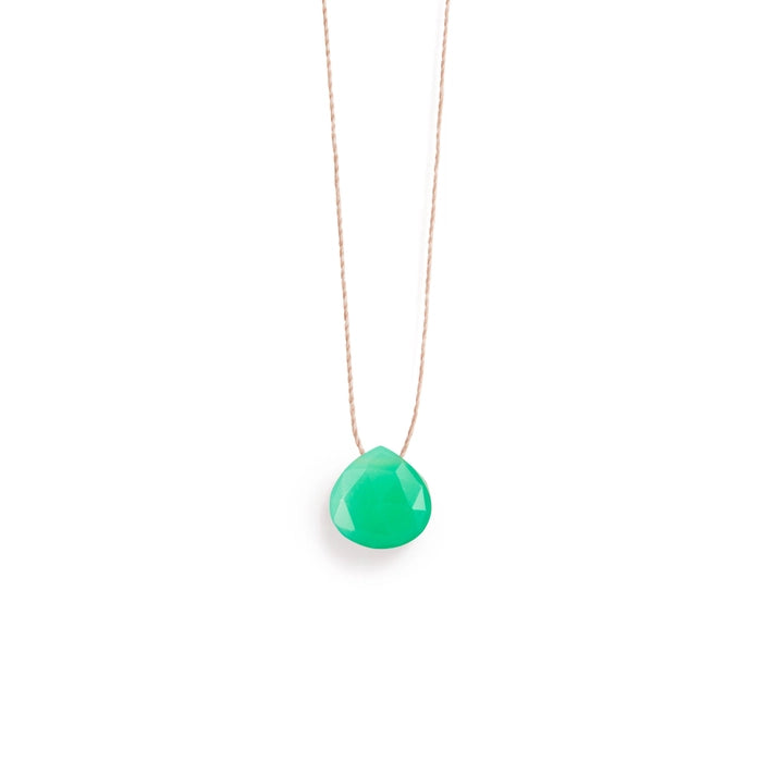 Wanderlust Life Fine Cord Necklace - Apple Green Chalcedony