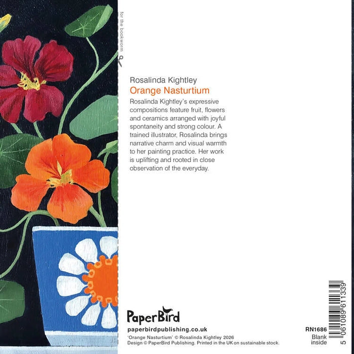 Greetings Card - Orange Nasturtium