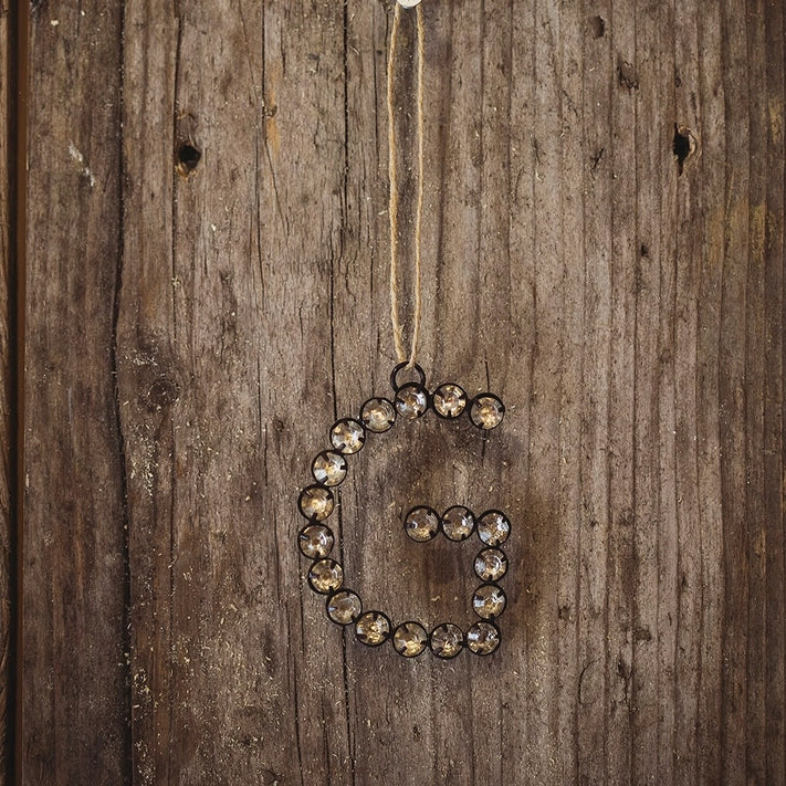 Hanging Initial Rhinestone Decoration