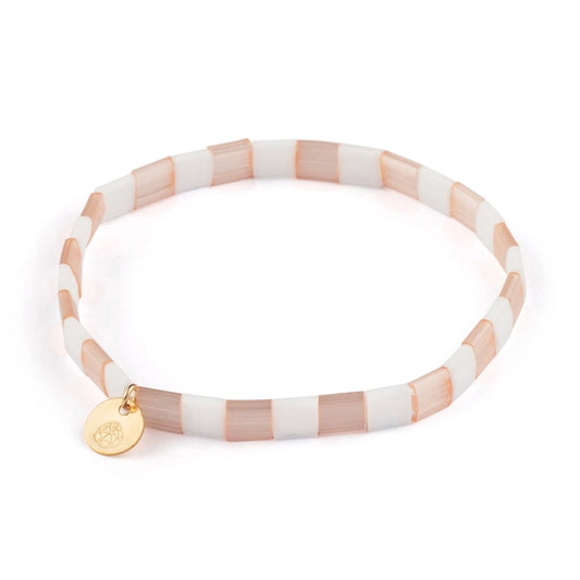 Checkerboard Layering Bracelet - Shell Pink