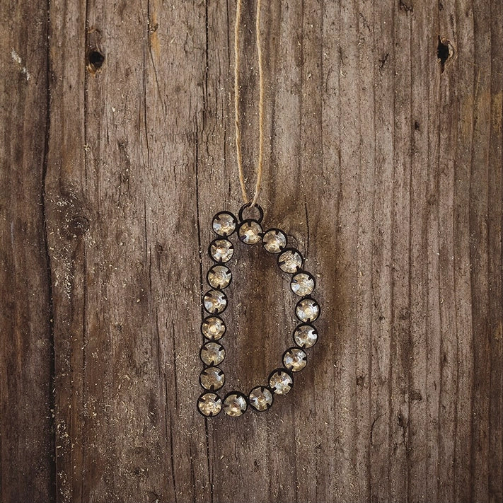 Hanging Initial Rhinestone Decoration
