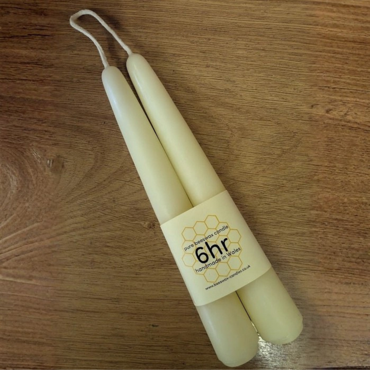 Hand Dipped Ivory Beeswax Candles - Large