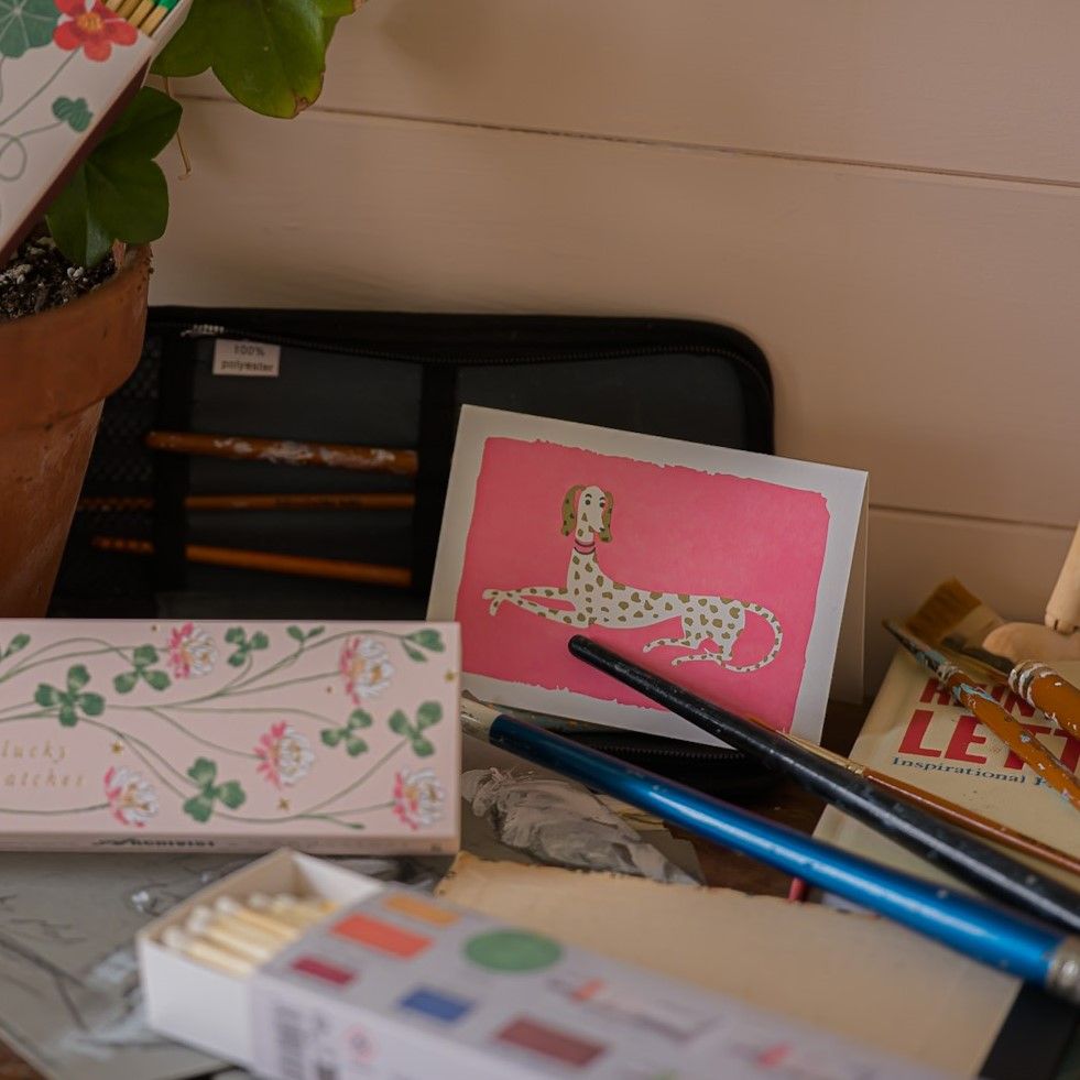 Mini Greetings Card - Spotty Dog