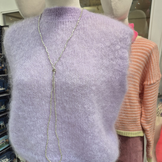 Astrid Mohair Cropped Vest - Lilac