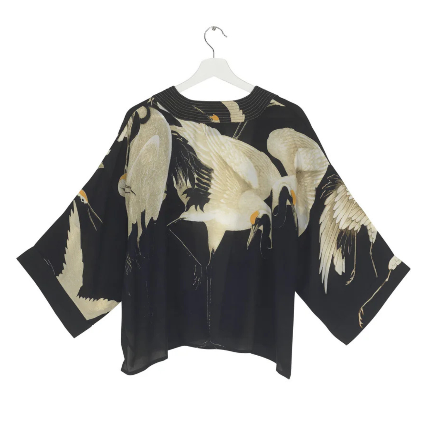 Crepe Kimono - Stork Black