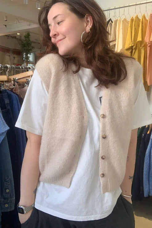 Erika Kid Mohair Vest - Cream