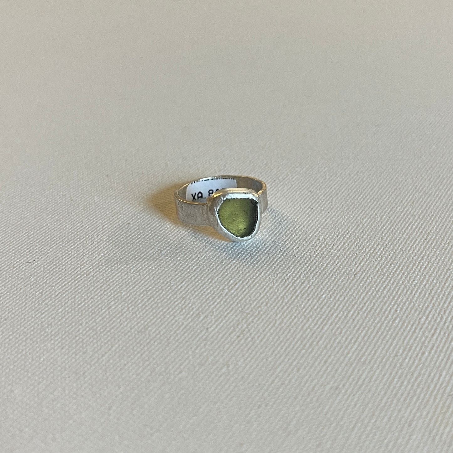 Small Sea Glass Ring - Lime Green