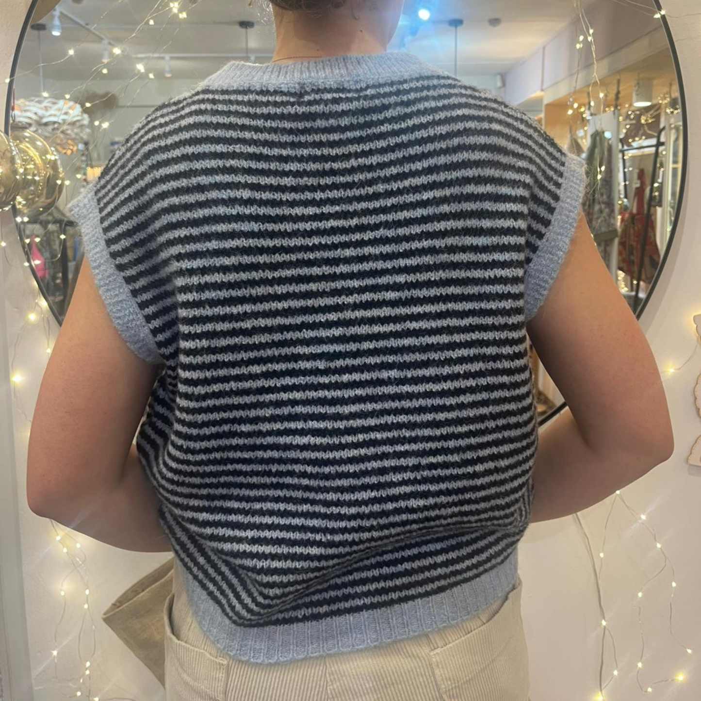 Alma Striped Vest - Blue