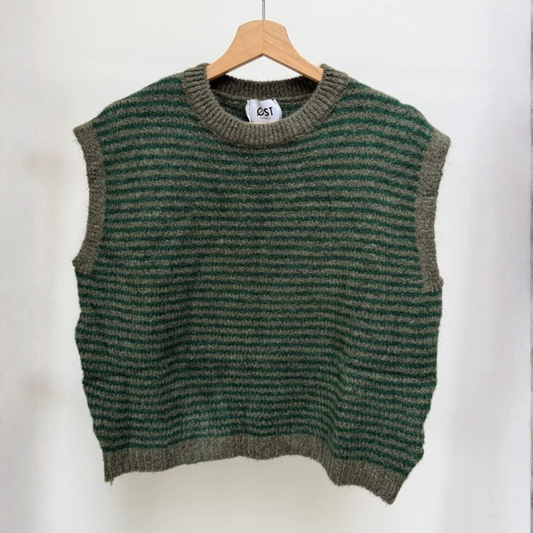 Alma Striped Vest - Green