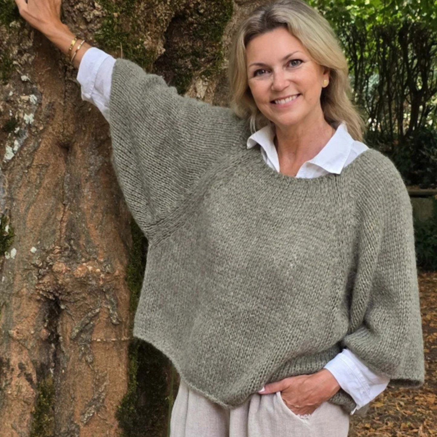 Alpaca Wool Blend Jumper - Moss Green