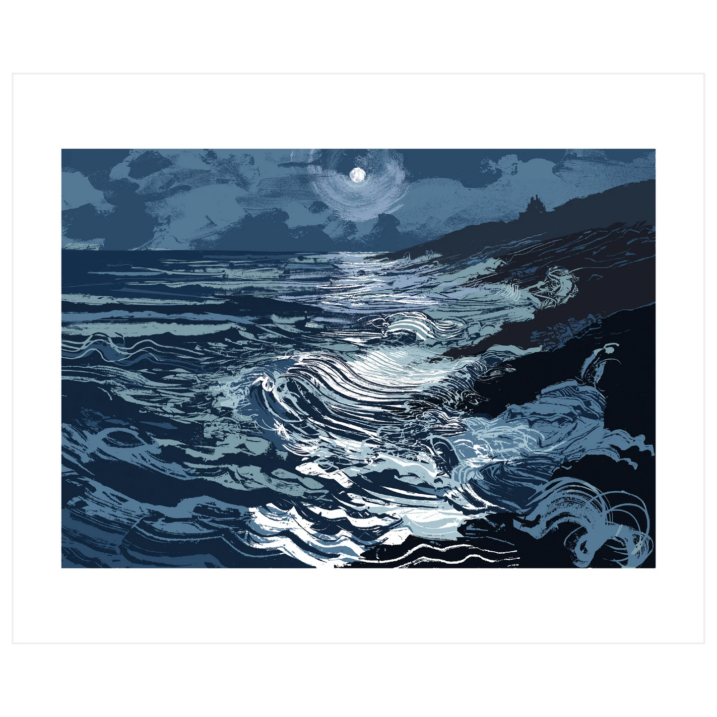 Greetings Card - Bathing In Moonlight