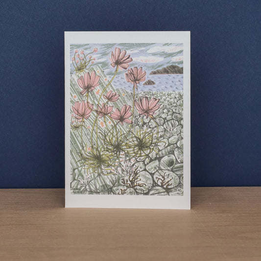 Set of 10 Notecards & Envelopes - Sea Pinks and Pebbles/Island Primrose