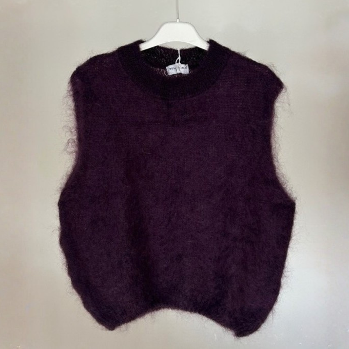 Astrid Mohair Cropped Vest - Prune