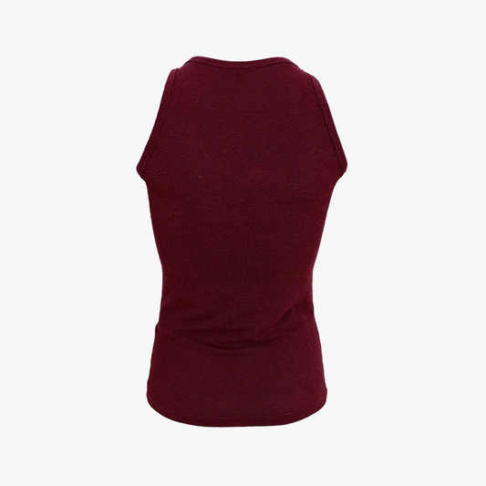 Faye Glitter Vest Top - Plum