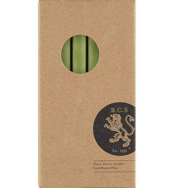 British Colour Standard Dinner Candles - Pack of 6