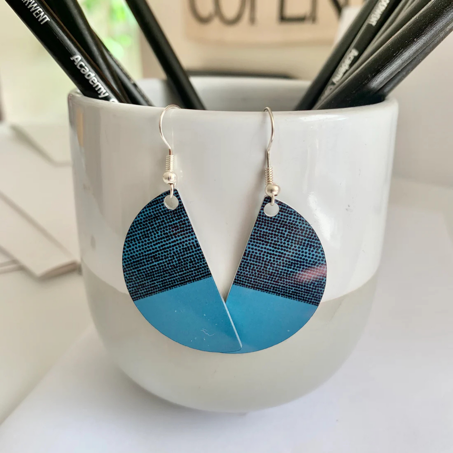 Jenni Douglas Drop Earrings - Teal Arc