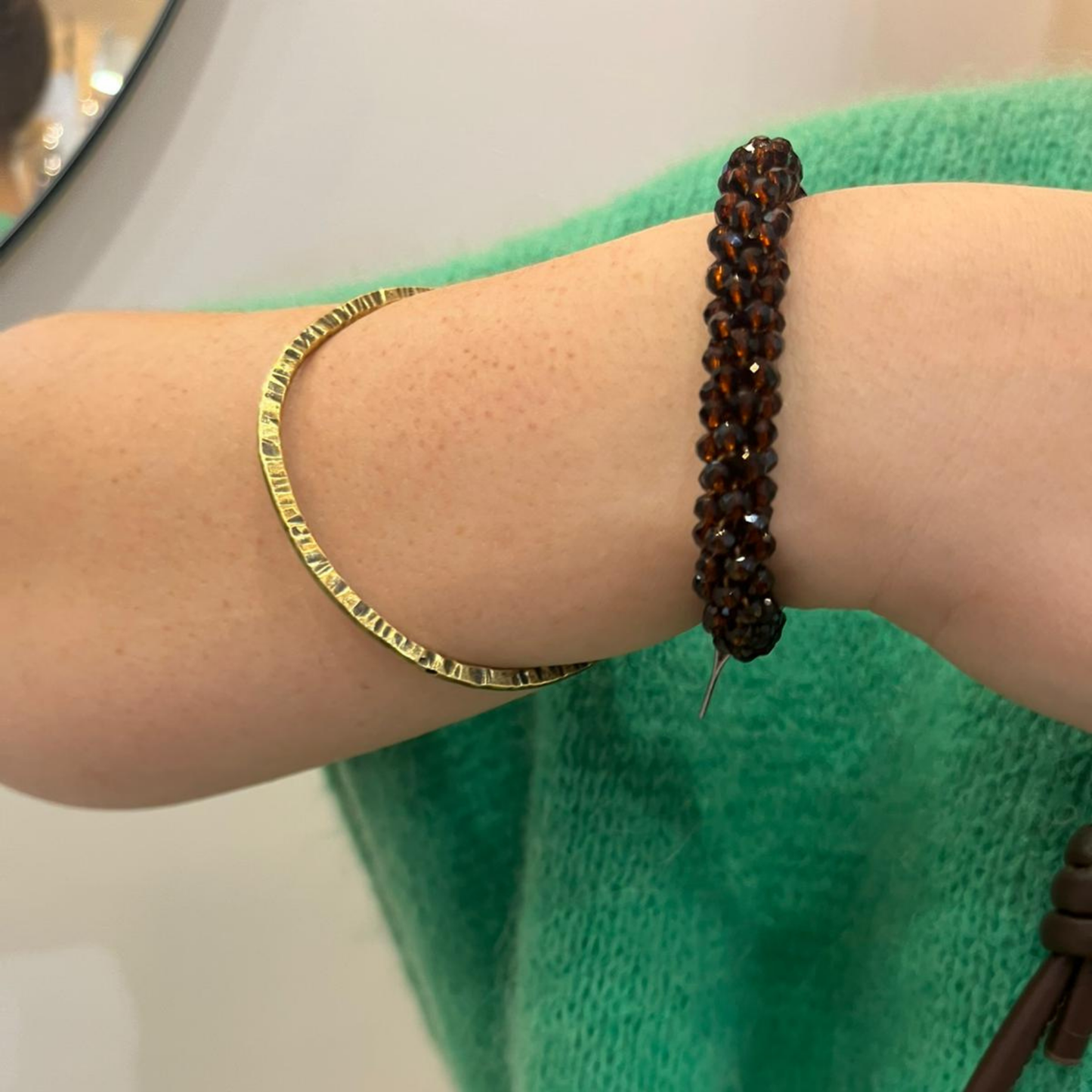 Beaded Sparkle Bracelet - Mocha