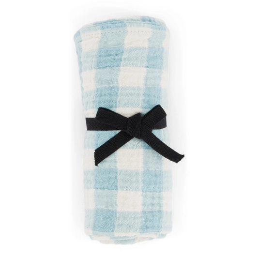 Square Scarf - Canal Blue Gingham Check