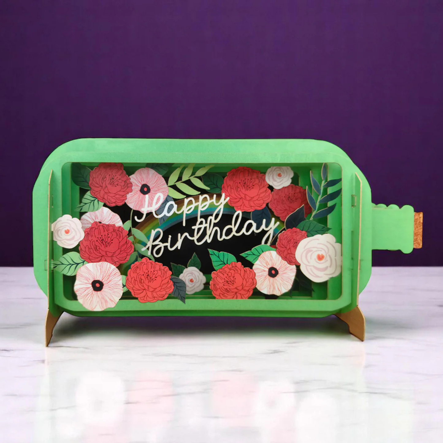 Pop Up Greetings Card - Birthday Flowers