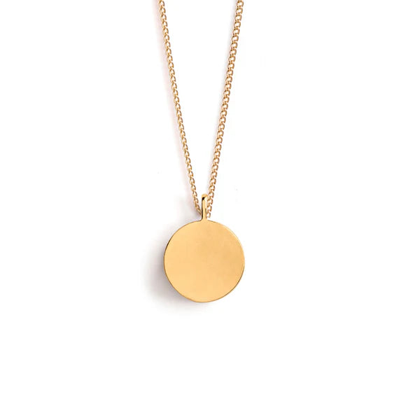 Wanderlust Life Fine Gold Chain Porthole Necklace - Black Onyx