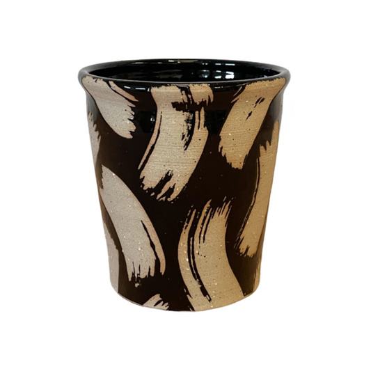 Brushstroke Ceramic Pot - Black