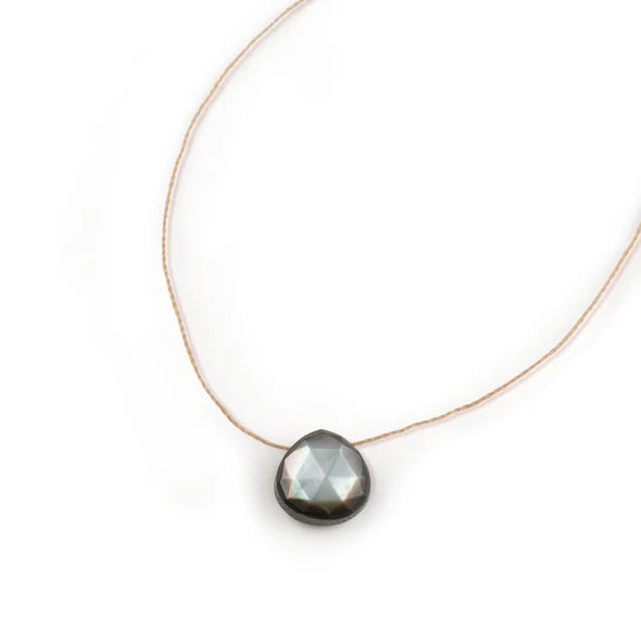 Wanderlust Life Fine Cord Necklace - Black Mother Of Pearl