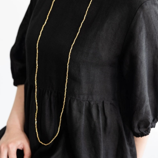Brass Beaded Necklace - Gold