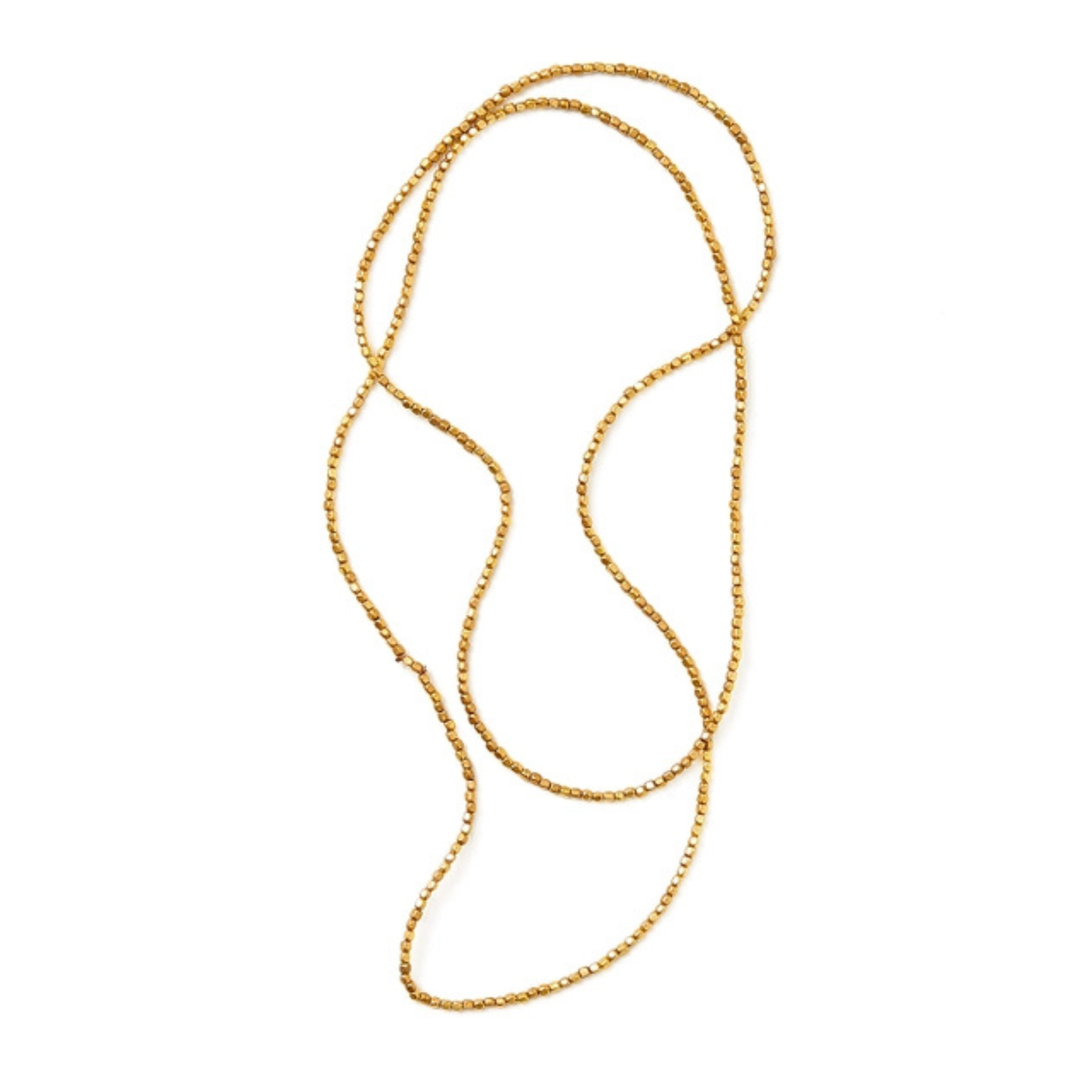 Brass Beaded Necklace - Gold