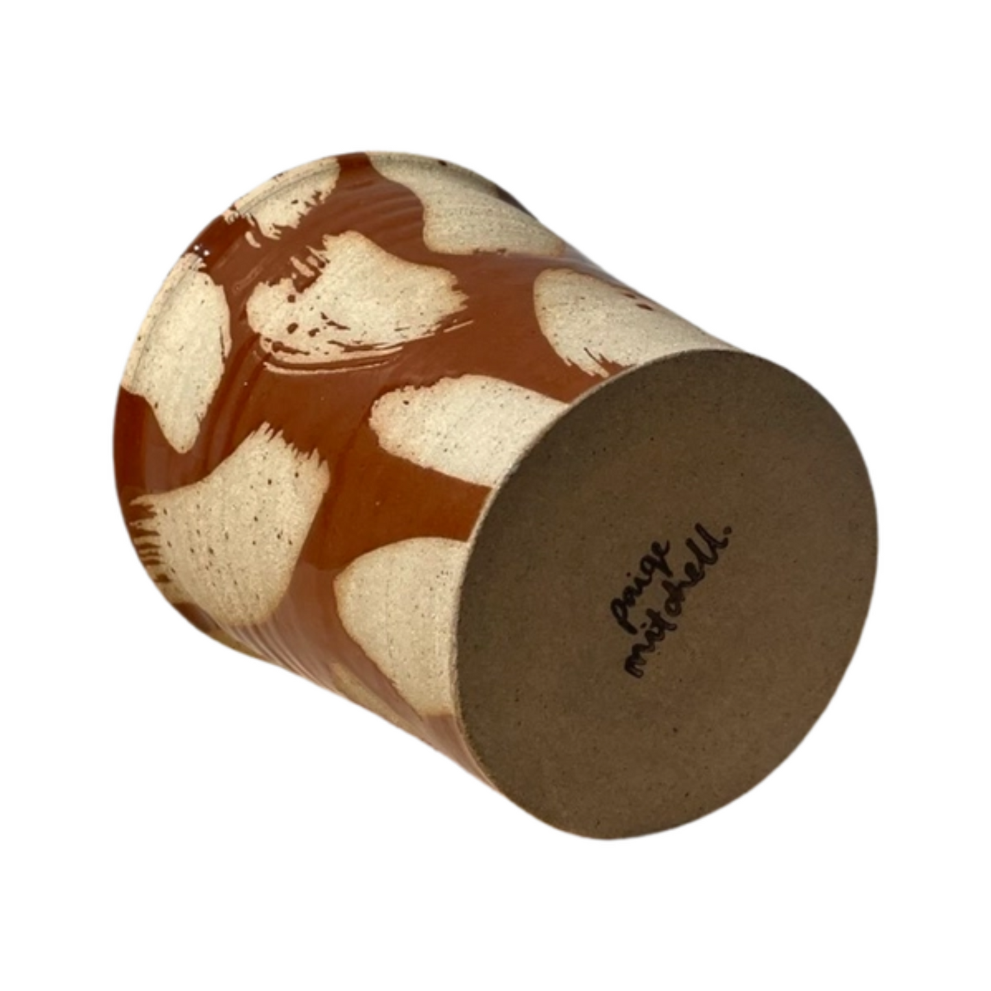 Brushstroke Ceramic Pot - Brown