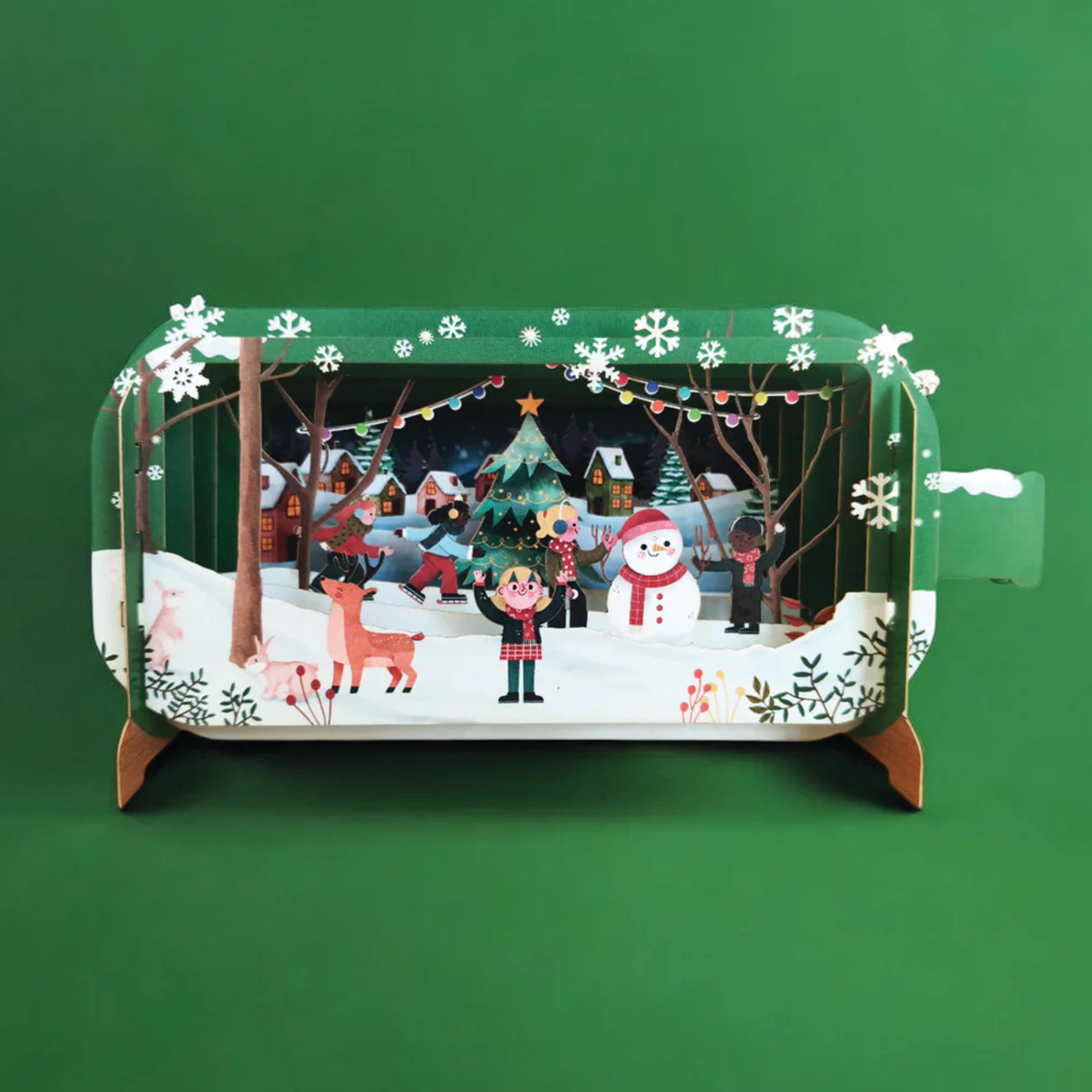 Pop Up Greetings Card - Playing in the Snow