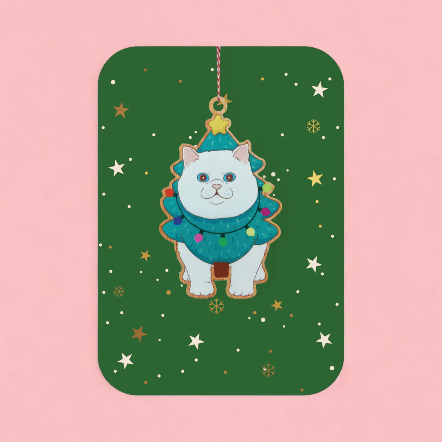 Christmas Keepsake Card - Christmas Tree Cat