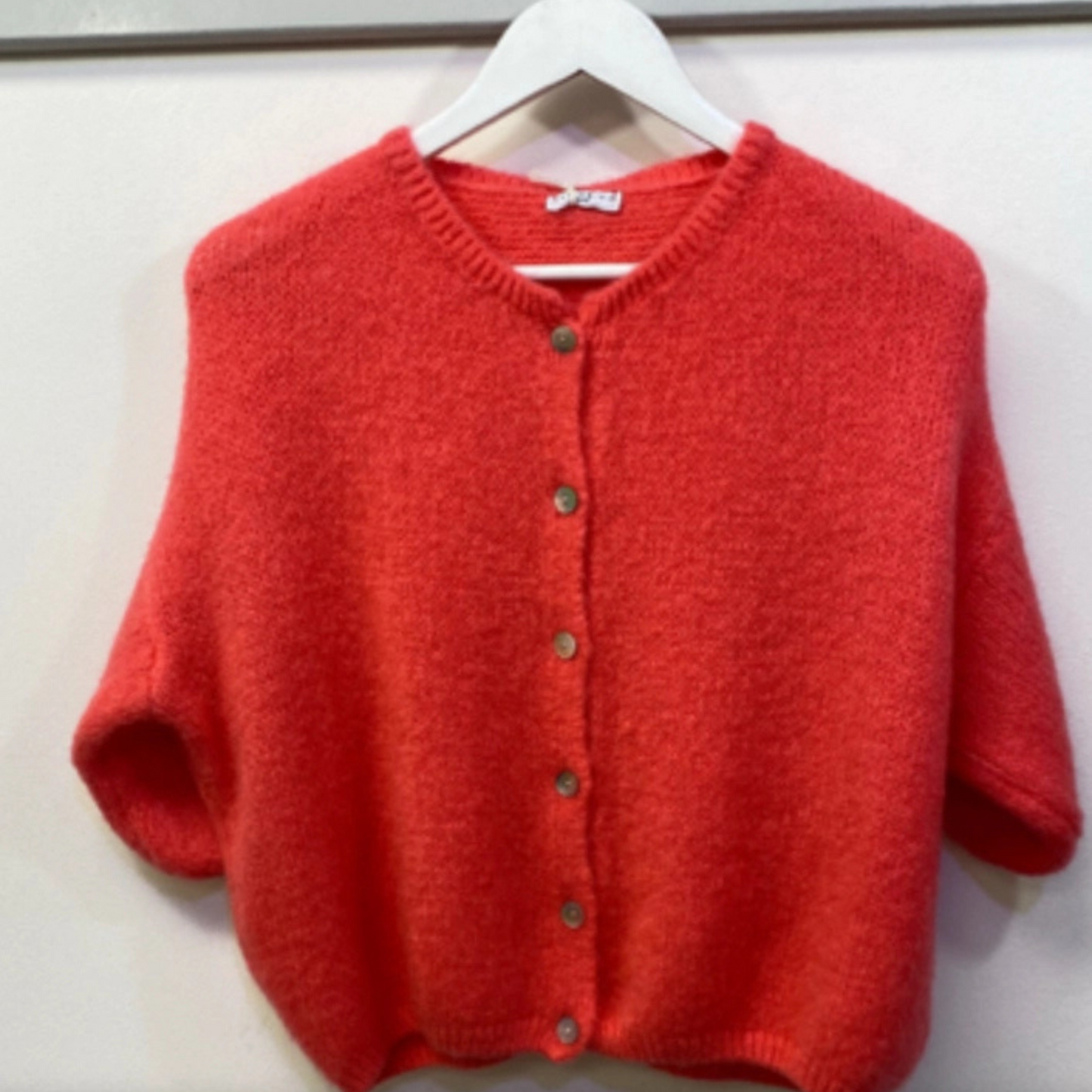 Bellerina Paris Cropped Sleeve Cardigan - Coral