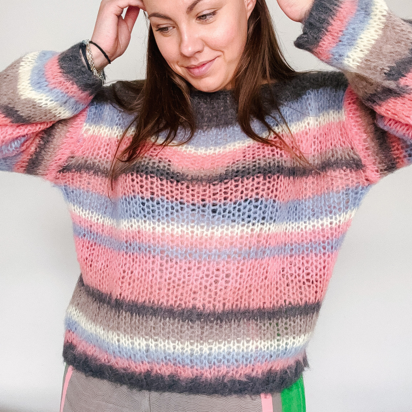 Multi Striped Jumper - Coral Pink