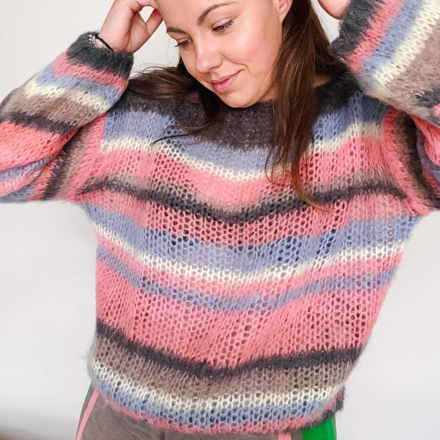Multi Striped Jumper - Coral Pink