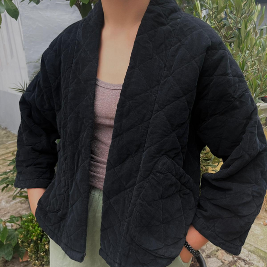 Needlecord Quilted Jacket - Black