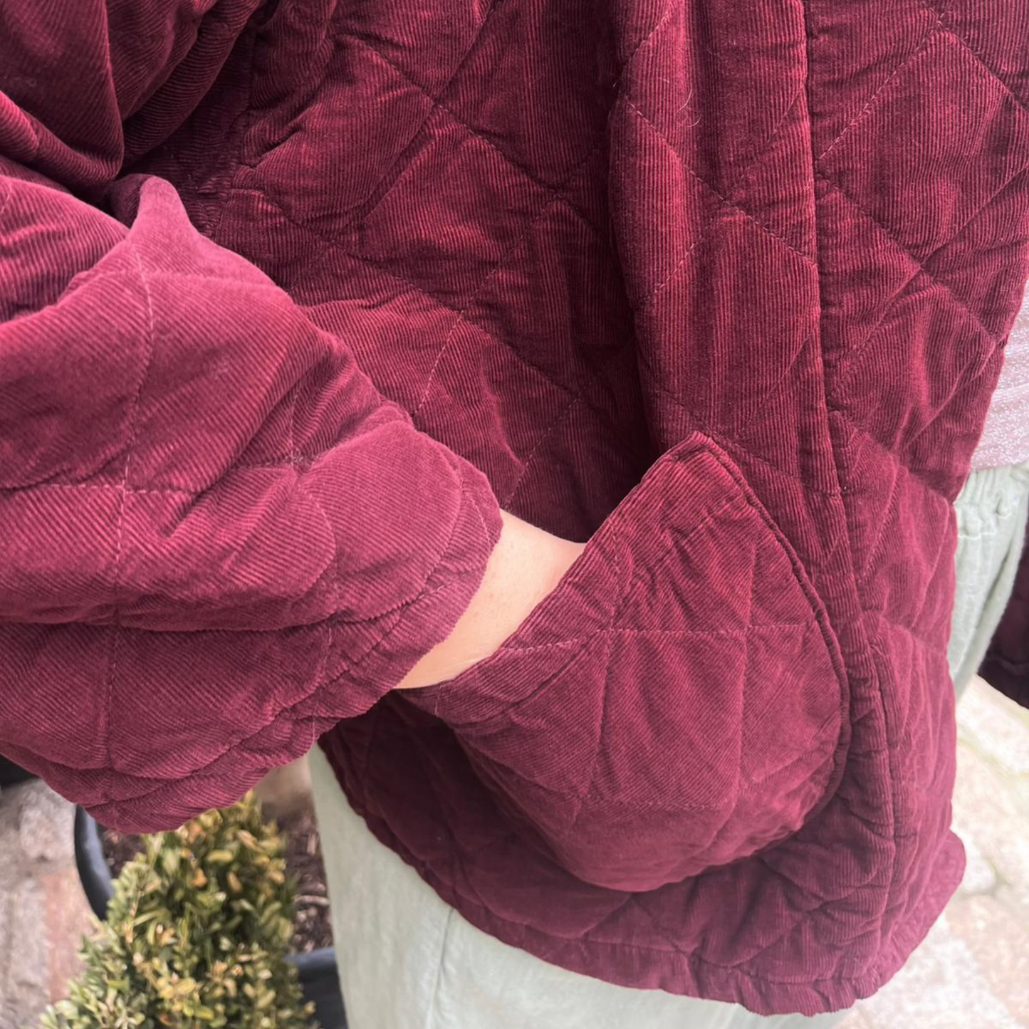 Needlecord Quilted Jacket - Violet Red