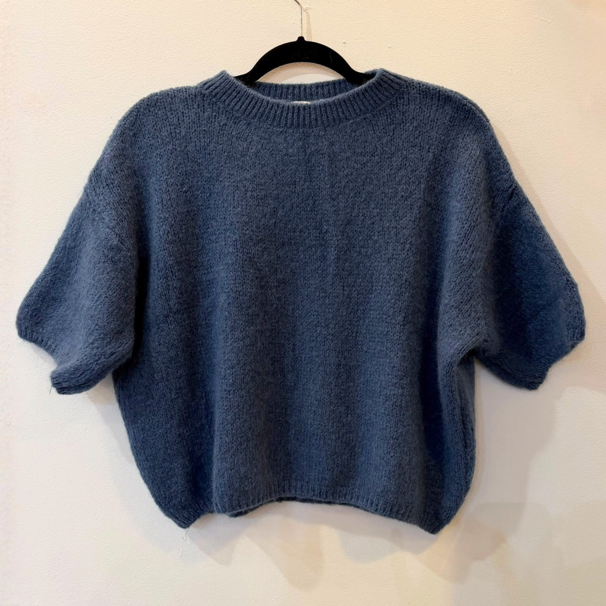 Cropped Mohair Jumper - Denim