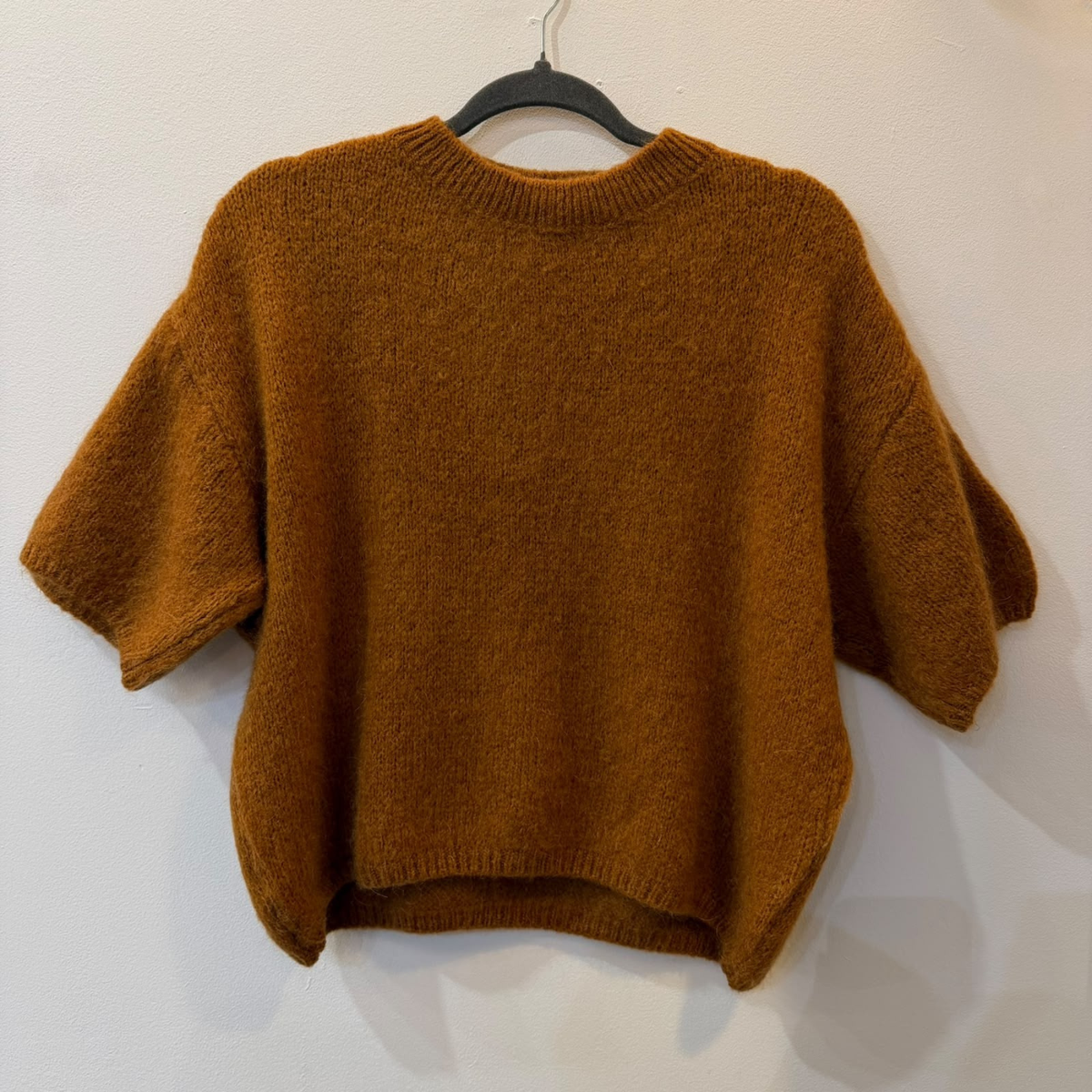 Cropped Mohair Jumper - Rust