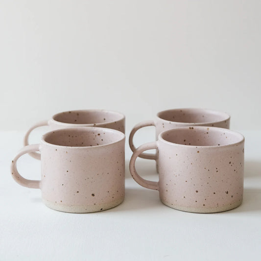 Ceramic Short Mug - Feldspar Pink and Speckled