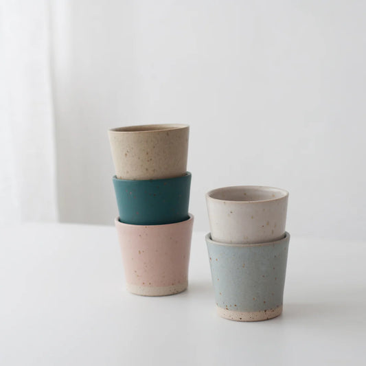 Ceramic Beaker - Linen Blue and Speckled