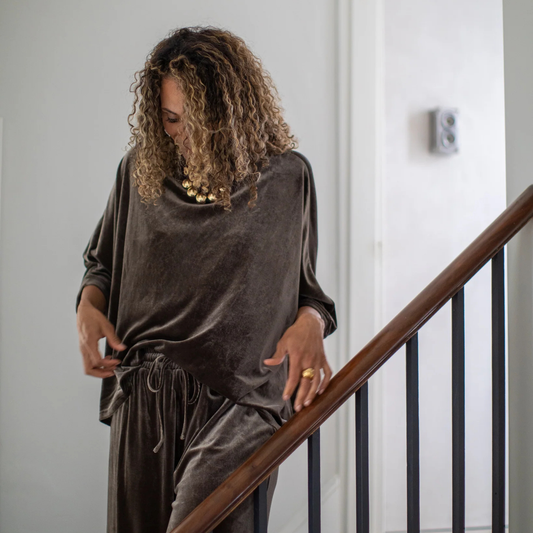 Erin Velvet Top - Truffle